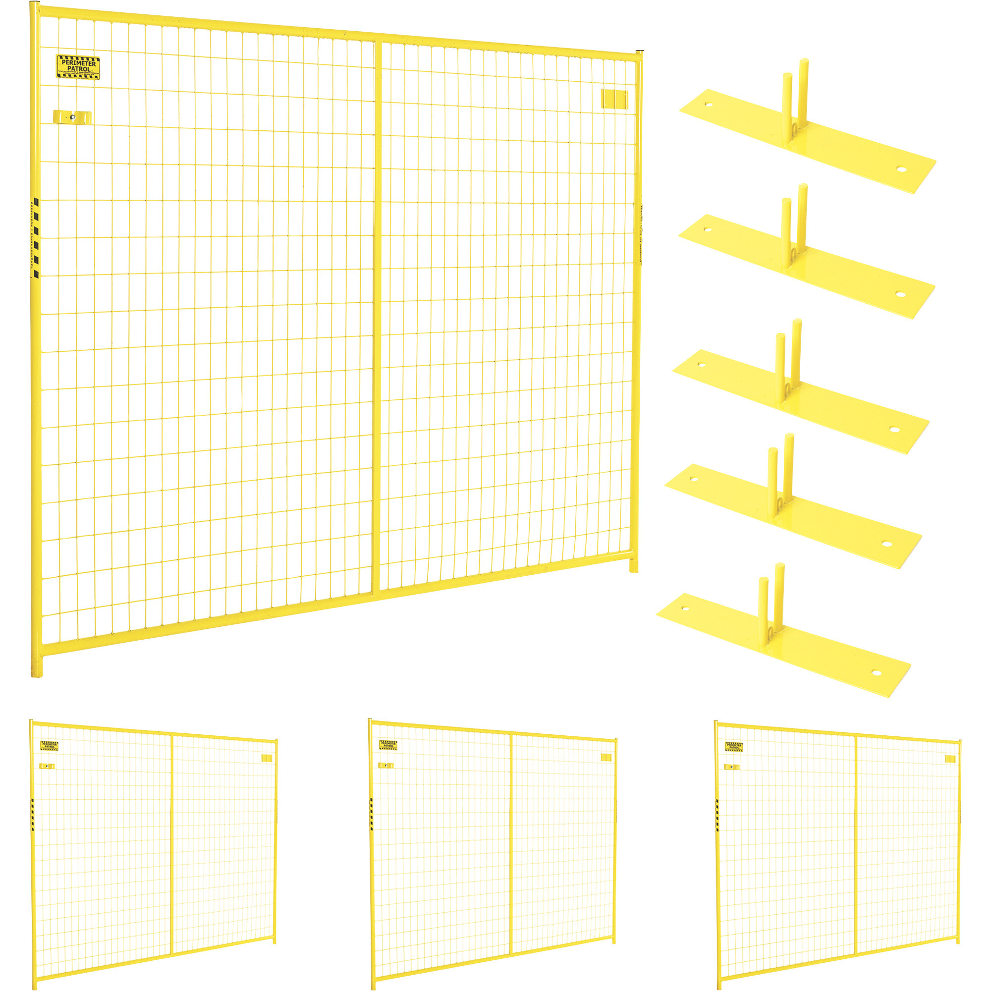 Jewett-Cameron 4-Panel Perimeter Patrol Kit, Temporary Fence Panels, Each 7 1/2ft. x 6ft., Model# RF 10006 - 4